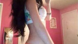 Sexy Brunette Takes Her Panties Off On Cam porn video