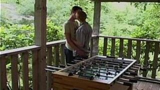 Gay sex Aussie twinks Rick and Corey head out into the forest for a porn video